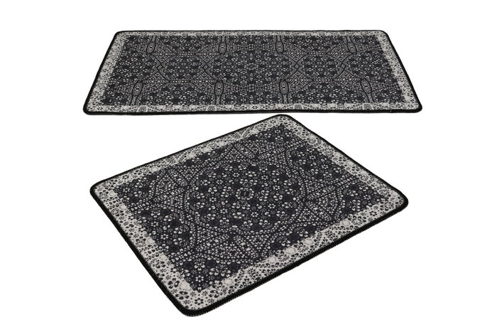 Mijölnir Paisley Djt Juego de alfombras de baño Negro, Antracita, Blanco Mijölnir Paisley Djt Juego de alfombras de baño Negro, Antracita, Blanco